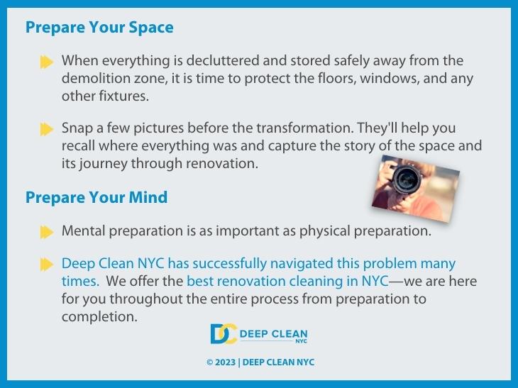 Callout 3: Prepare your space before renovation- 2 steps: Prepare your mind- 2 steps